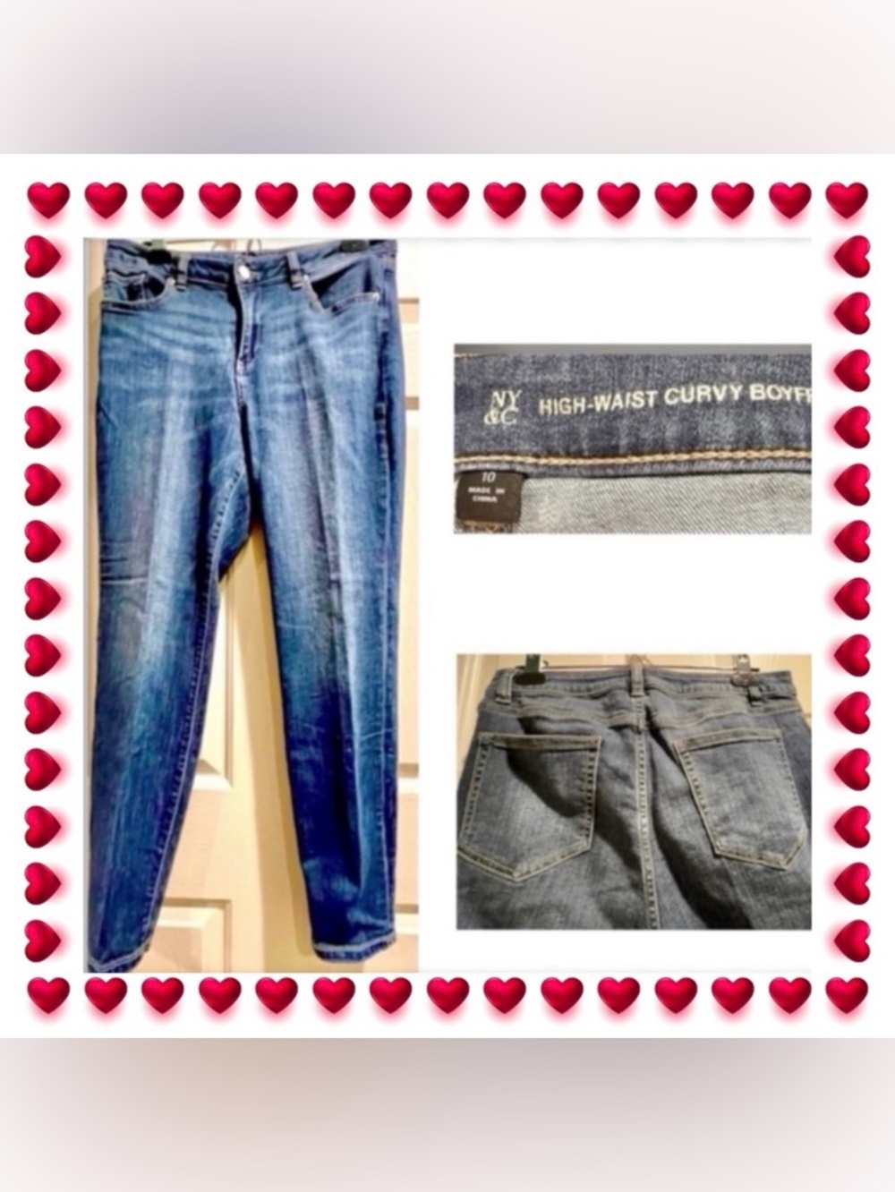 Jeans - New York & Company - high waist curvy boyfriend - size 10 - no flaws